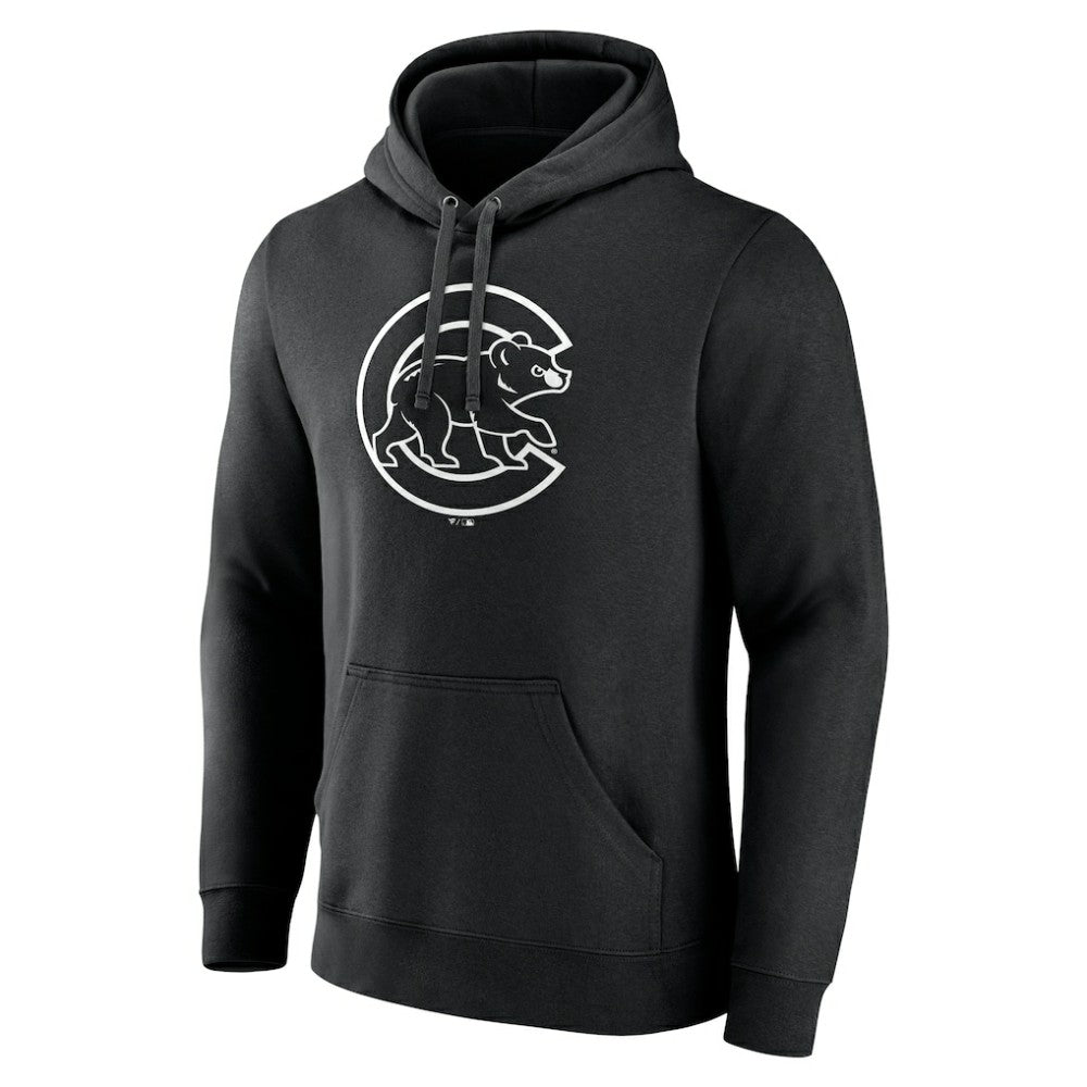 Chicago Cubs Monochrome Personalized Name & Number Pullover Hoodie - MLB