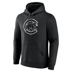 Chicago Cubs Monochrome Personalized Name & Number Pullover Hoodie - MLB