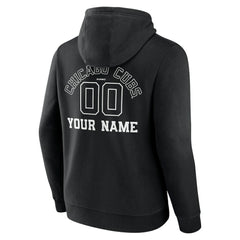 Chicago Cubs Monochrome Personalized Name & Number Pullover Hoodie - MLB