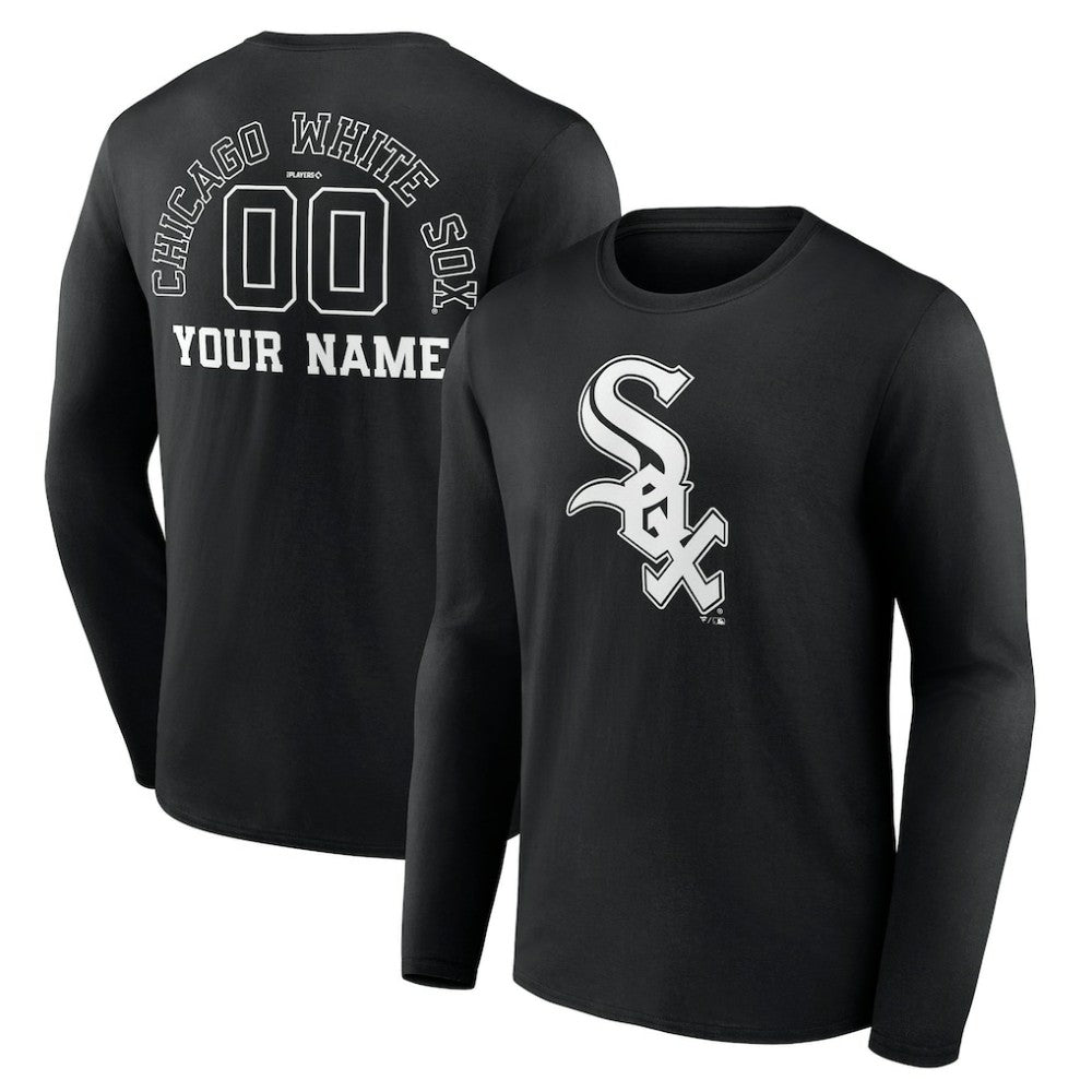 Chicago White Sox Monochrome Personalized Name & Number Long Sleeve T-Shirt - MLB