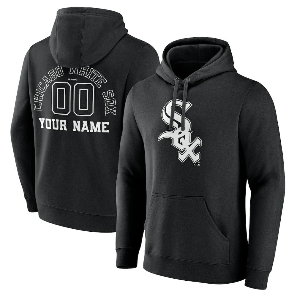 Chicago White Sox Monochrome Personalized Name & Number Pullover Hoodie - MLB