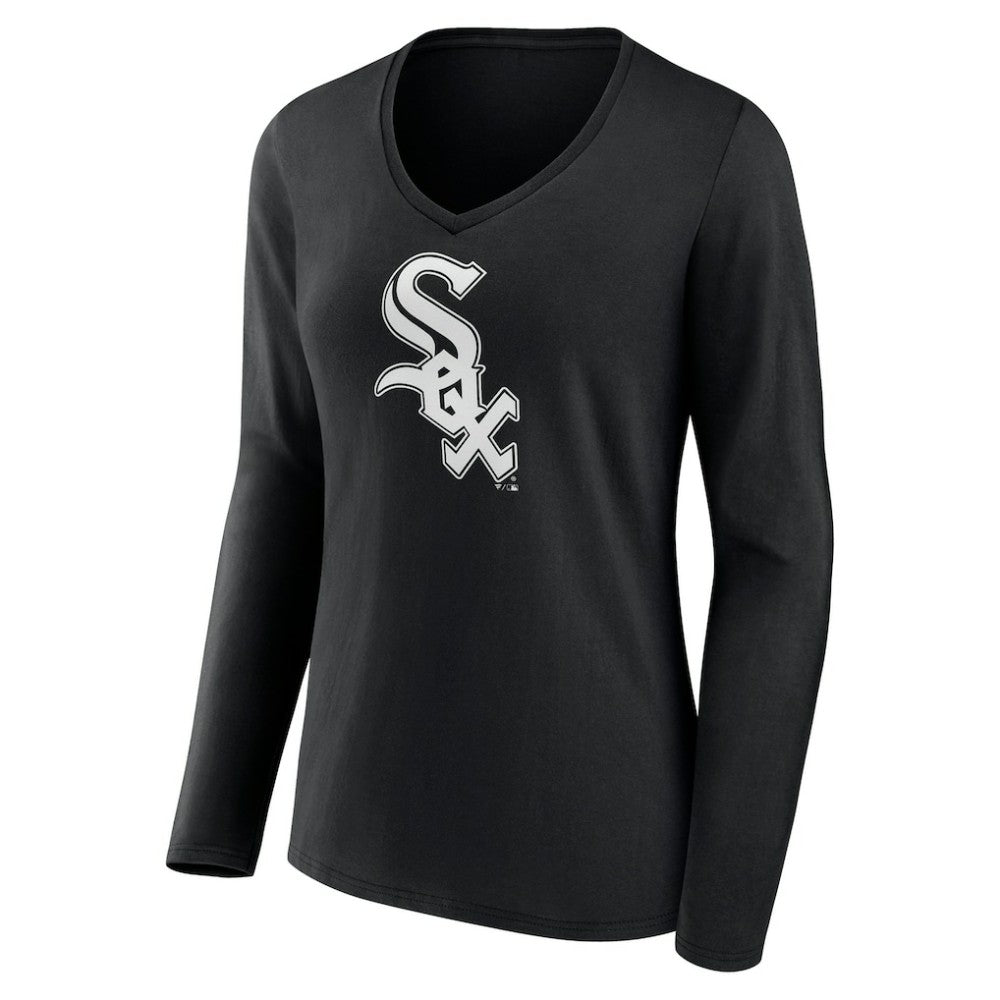 Chicago White Sox Women's Monochrome Personalized Name & Number Long Sleeve V-Neck T-Shirt - MLB