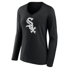 Chicago White Sox Women's Monochrome Personalized Name & Number Long Sleeve V-Neck T-Shirt - MLB