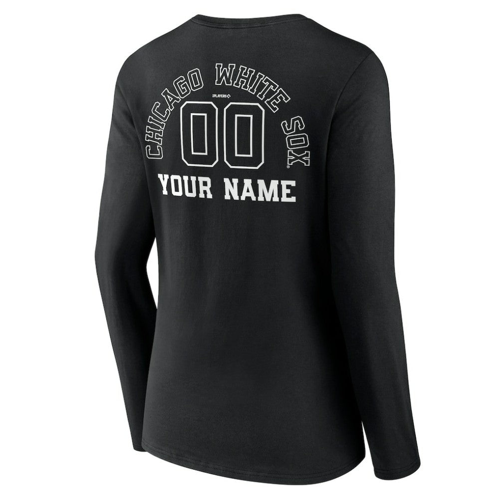 Chicago White Sox Women's Monochrome Personalized Name & Number Long Sleeve V-Neck T-Shirt - MLB