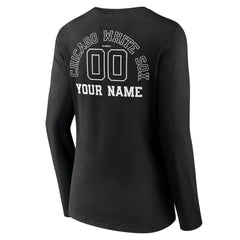 Chicago White Sox Women's Monochrome Personalized Name & Number Long Sleeve V-Neck T-Shirt - MLB