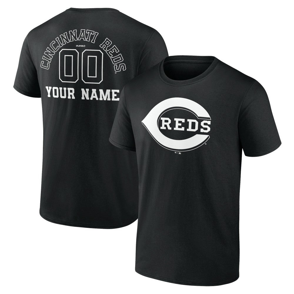 Cincinnati Reds Monochrome Personalized Name & Number T-Shirt - MLB
