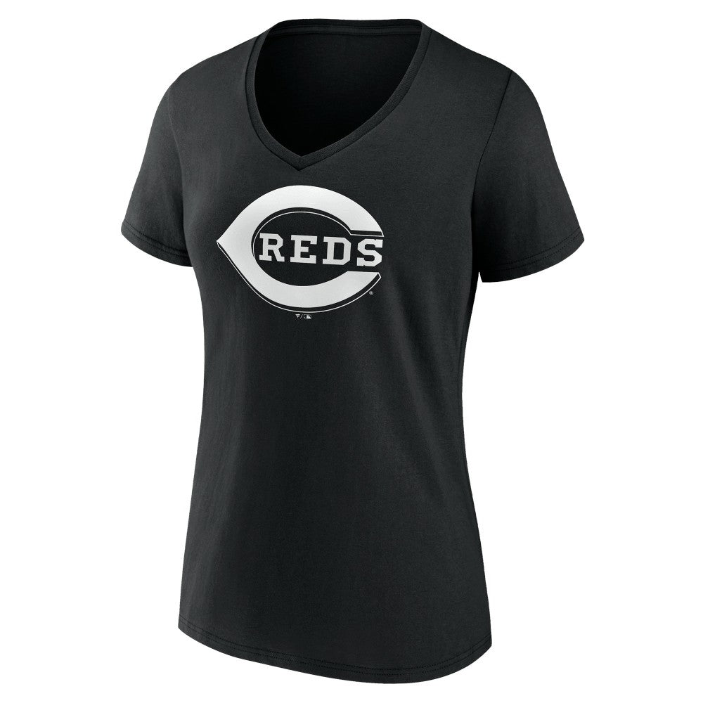 Cincinnati Reds Women's Monochrome Personalized Name & Number V-Neck T-Shirt - MLB