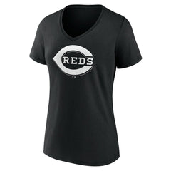 Cincinnati Reds Women's Monochrome Personalized Name & Number V-Neck T-Shirt - MLB
