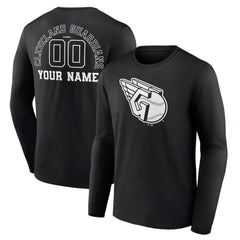 Cleveland Guardians Monochrome Personalized Name & Number Long Sleeve T-Shirt - MLB