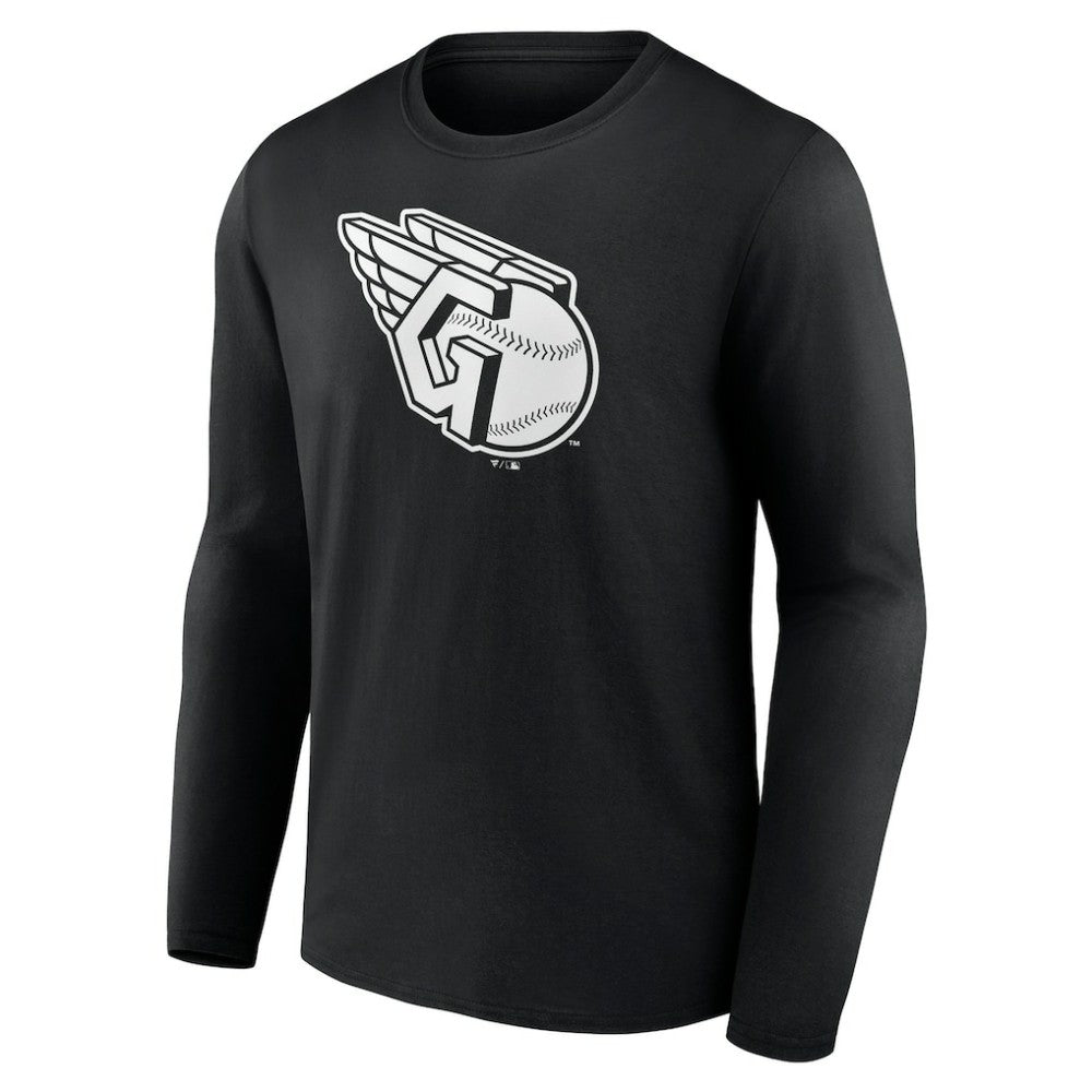 Cleveland Guardians Monochrome Personalized Name & Number Long Sleeve T-Shirt - MLB