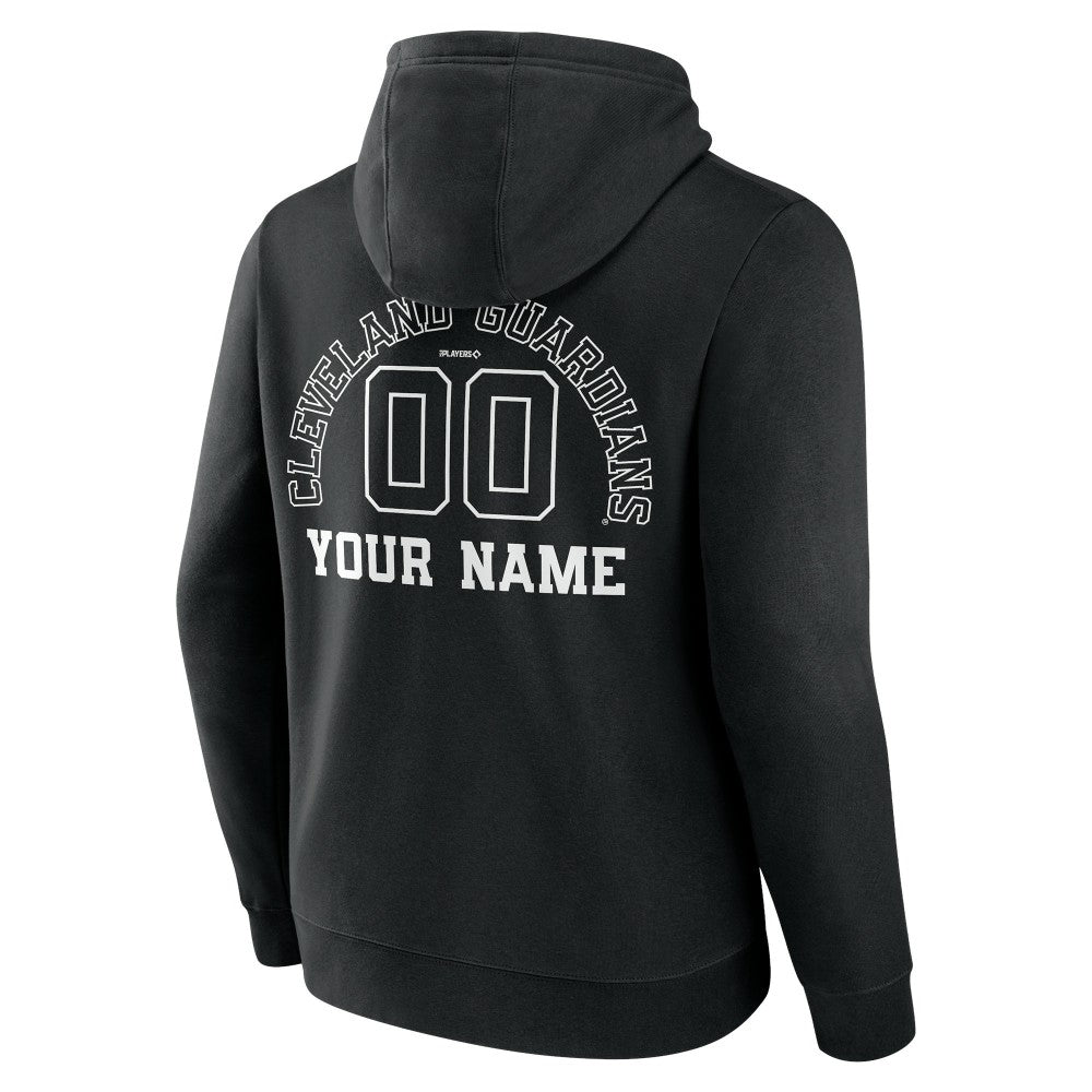 Cleveland Guardians Monochrome Personalized Name & Number Pullover Hoodie - MLB