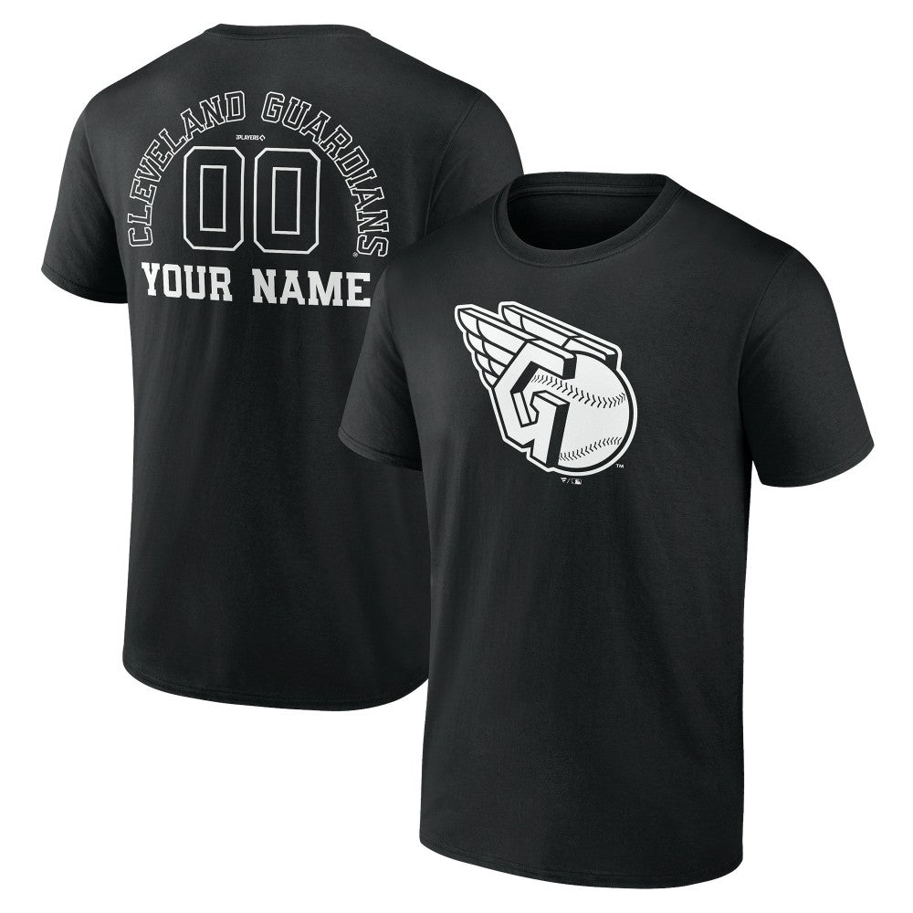 Cleveland Guardians Monochrome Personalized Name & Number T-Shirt - MLB