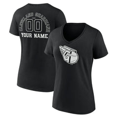 Cleveland Guardians Women's Monochrome Personalized Name & Number V-Neck T-Shirt - MLB