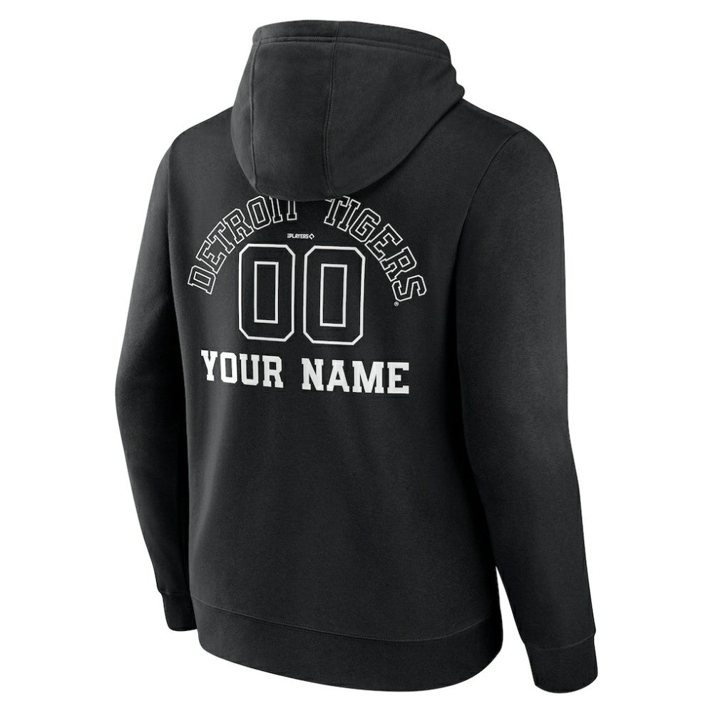 Detroit Tigers Monochrome Personalized Name & Number Pullover Hoodie - MLB
