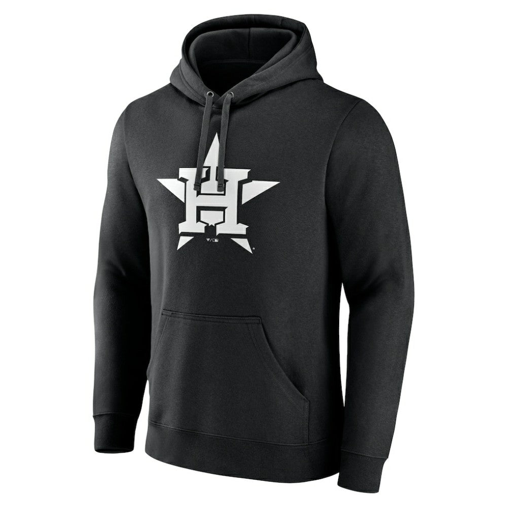 Houston Astros Monochrome Personalized Name & Number Pullover Hoodie - MLB