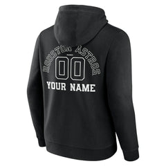 Houston Astros Monochrome Personalized Name & Number Pullover Hoodie - MLB