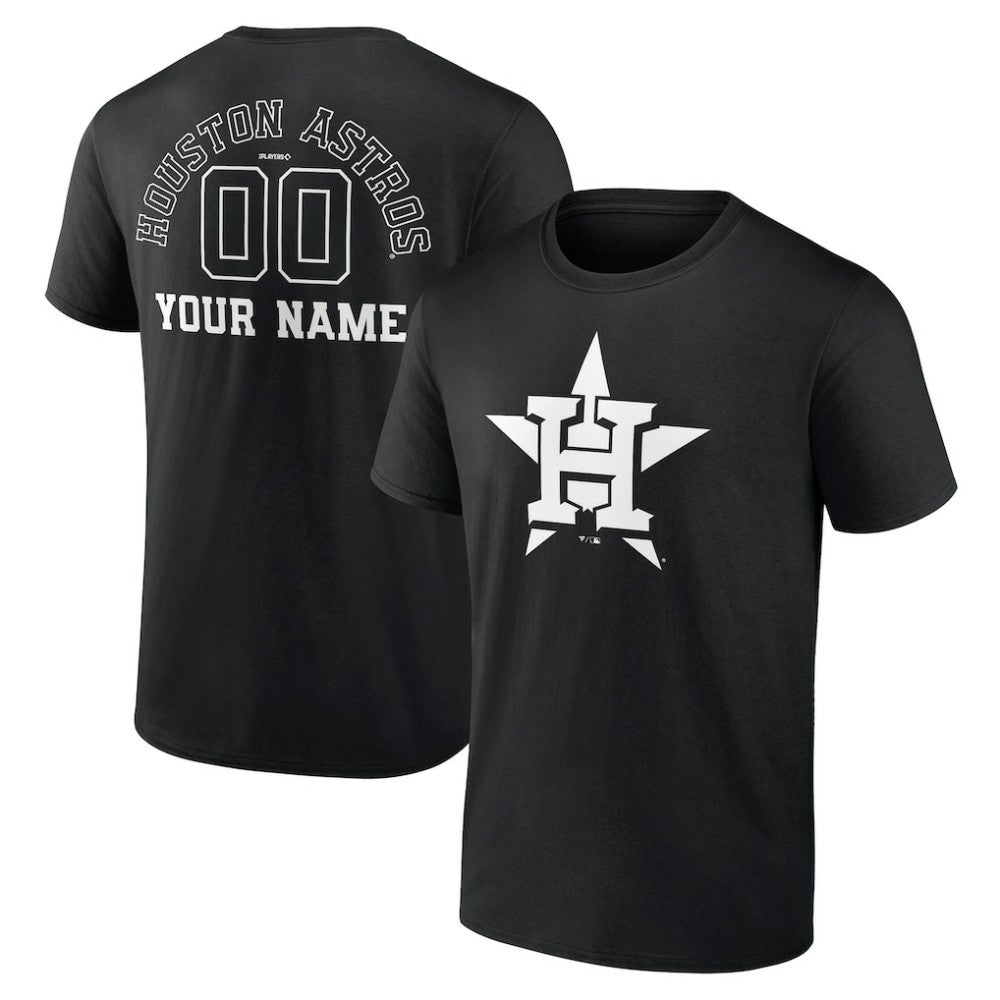 Houston Astros Monochrome Personalized Name & Number T-Shirt - MLB