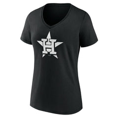Houston Astros Women's Monochrome Personalized Name & Number V-Neck T-Shirt - MLB