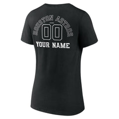 Houston Astros Women's Monochrome Personalized Name & Number V-Neck T-Shirt - MLB
