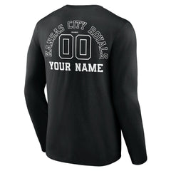 Kansas City Royals Monochrome Personalized Name & Number Long Sleeve T-Shirt - MLB