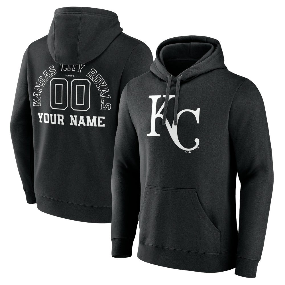 Kansas City Royals Monochrome Personalized Name & Number Pullover Hoodie - MLB