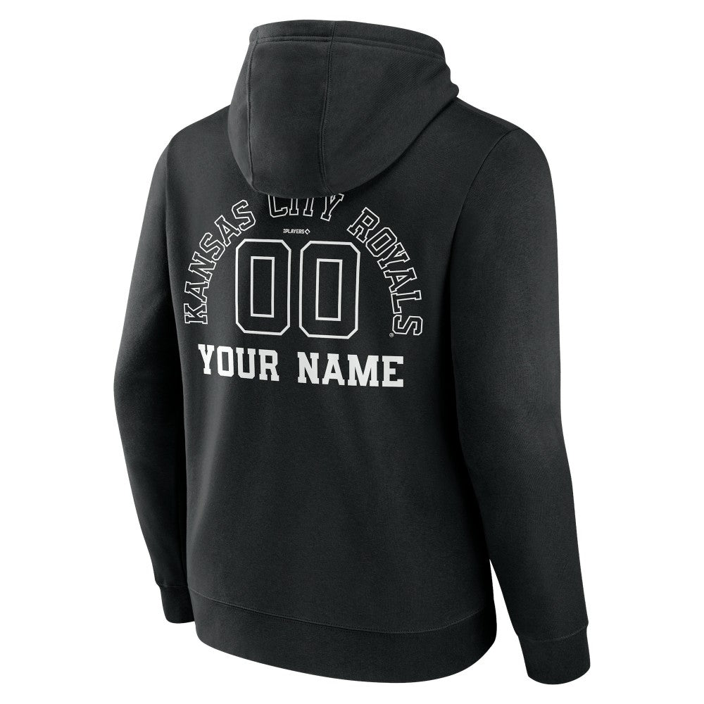 Kansas City Royals Monochrome Personalized Name & Number Pullover Hoodie - MLB