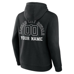 Kansas City Royals Monochrome Personalized Name & Number Pullover Hoodie - MLB