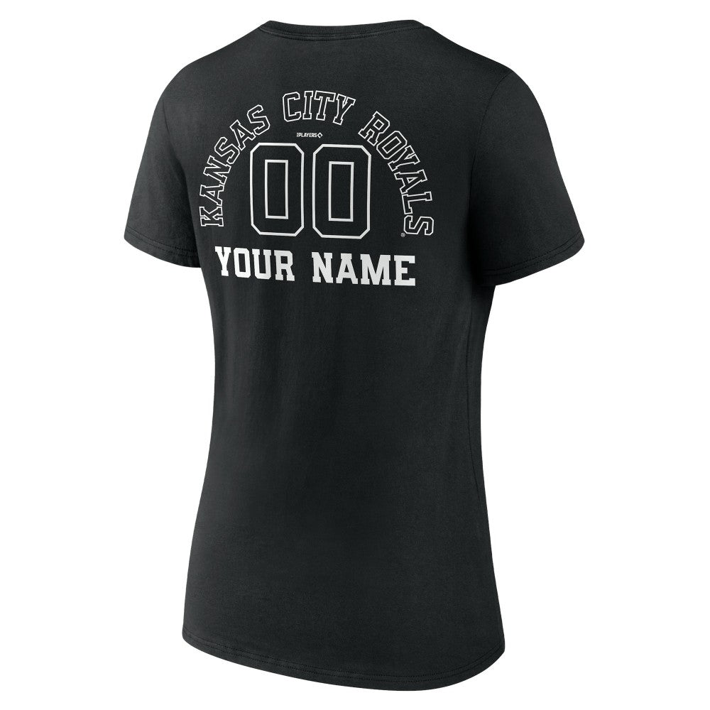 Kansas City Royals Women's Monochrome Personalized Name & Number V-Neck T-Shirt - MLB