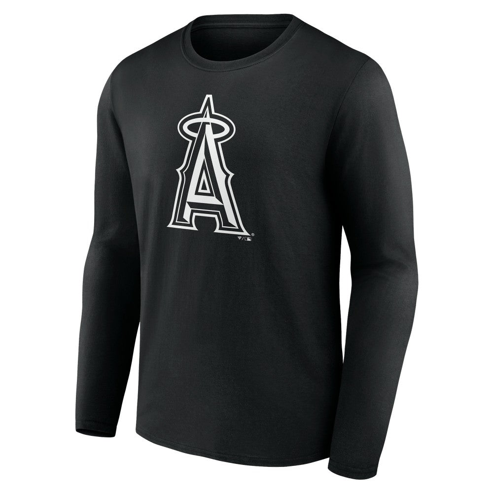 Los Angeles Angels Monochrome Personalized Name & Number Long Sleeve T-Shirt - MLB