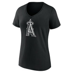 Los Angeles Angels Women's Monochrome Personalized Name & Number V-Neck T-Shirt - MLB