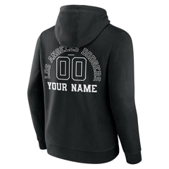 Los Angeles Dodgers Monochrome Personalized Name & Number Pullover Hoodie - MLB