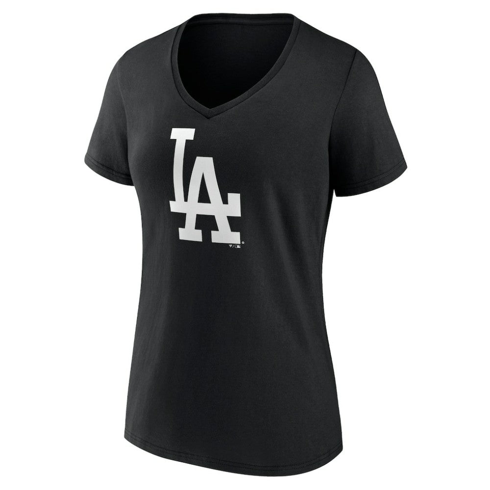 Los Angeles Dodgers Women's Monochrome Personalized Name & Number V-Neck T-Shirt - MLB