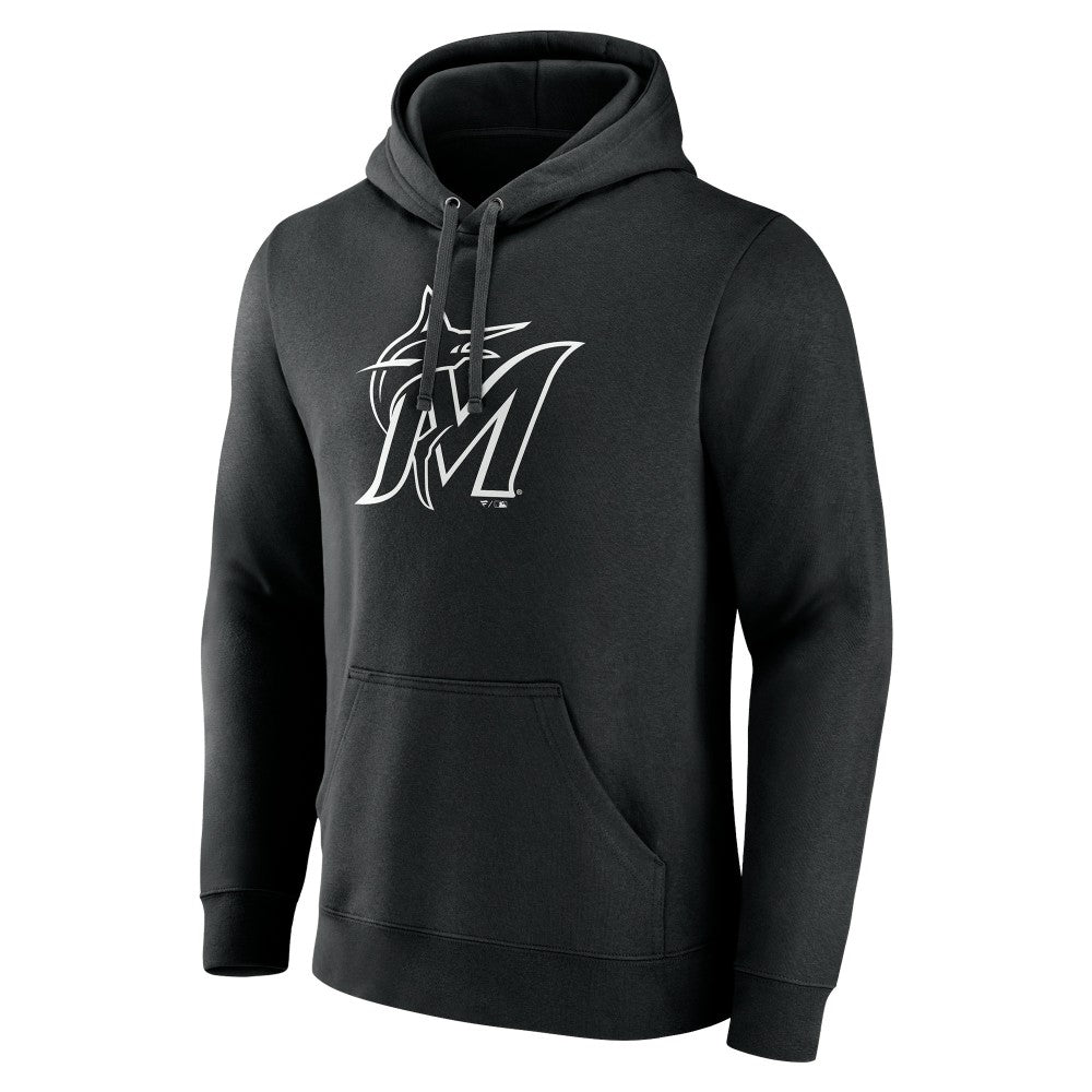 Miami Marlins Monochrome Personalized Name & Number Pullover Hoodie - MLB