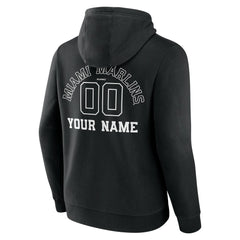 Miami Marlins Monochrome Personalized Name & Number Pullover Hoodie - MLB