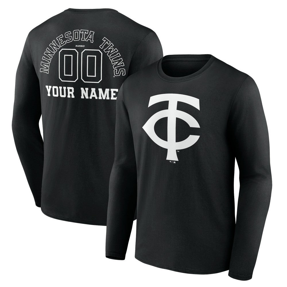 Minnesota Twins Monochrome Personalized Name & Number Long Sleeve T-Shirt - MLB