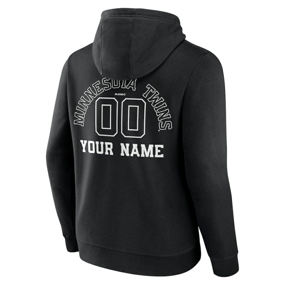 Minnesota Twins Monochrome Personalized Name & Number Pullover Hoodie - MLB