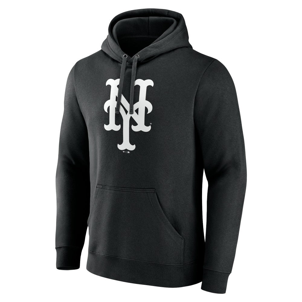 New York Mets Monochrome Personalized Name & Number Pullover Hoodie - MLB