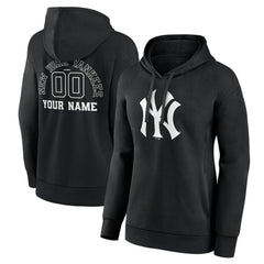 New York Yankees Women's Monochrome Personalized Name & Number Pullover Hoodie - MLB