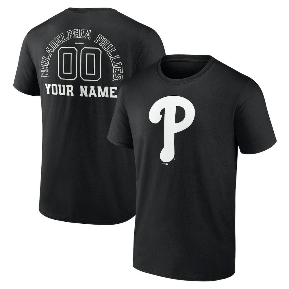 Philadelphia Phillies Monochrome Personalized Name & Number T-Shirt - MLB