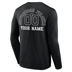 Pittsburgh Pirates Monochrome Personalized Name & Number Long Sleeve T-Shirt - MLB