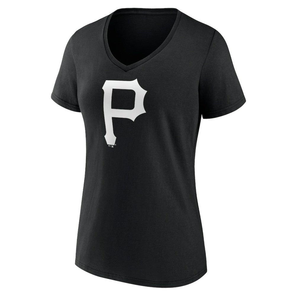 Pittsburgh Pirates Women's Monochrome Personalized Name & Number V-Neck T-Shirt - MLB
