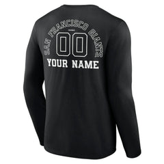 San Francisco Giants Monochrome Personalized Name & Number Long Sleeve T-Shirt - MLB