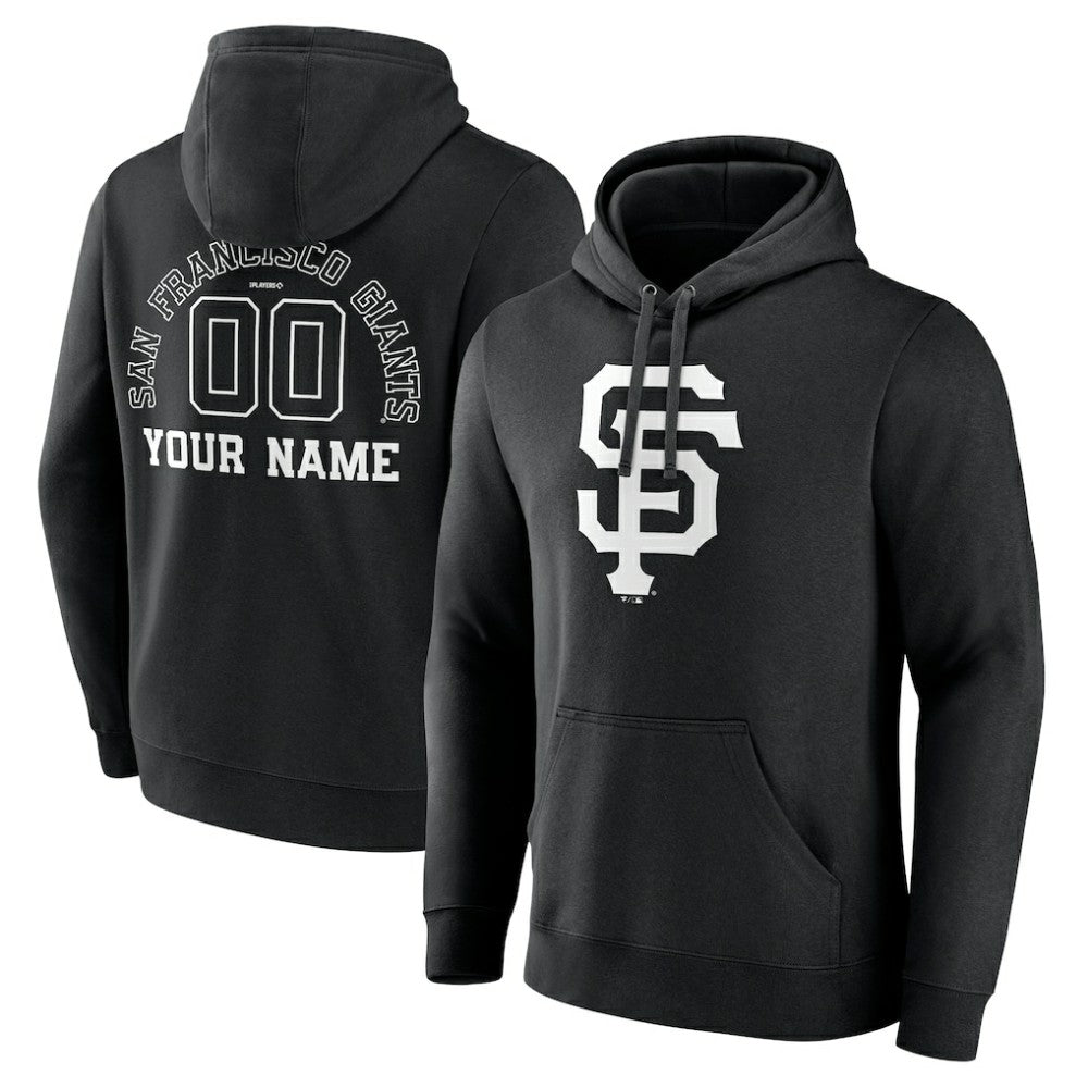 San Francisco Giants Monochrome Personalized Name & Number Pullover Hoodie - MLB