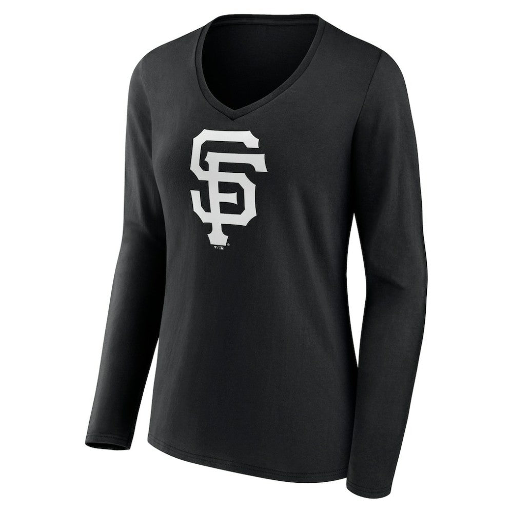 San Francisco Giants Women's Monochrome Personalized Name & Number Long Sleeve V-Neck T-Shirt - MLB