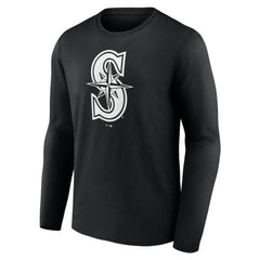 Seattle Mariners Monochrome Personalized Name & Number Long Sleeve T-Shirt - MLB