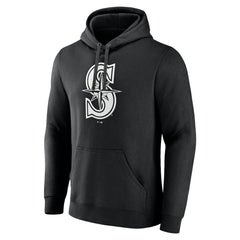 Seattle Mariners Monochrome Personalized Name & Number Pullover Hoodie - MLB