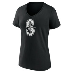 Seattle Mariners Women's Monochrome Personalized Name & Number V-Neck T-Shirt - MLB