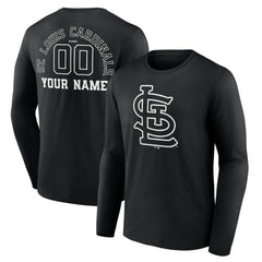St. Louis Cardinals Monochrome Personalized Name & Number Long Sleeve T-Shirt - MLB