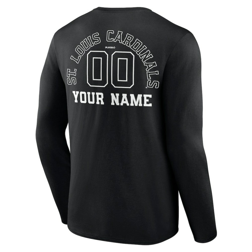 St. Louis Cardinals Monochrome Personalized Name & Number Long Sleeve T-Shirt - MLB