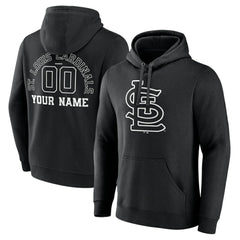 St. Louis Cardinals Monochrome Personalized Name & Number Pullover Hoodie - MLB